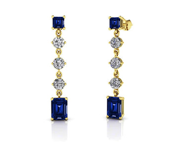 Elegant Multi Shape Lab-Grown Diamond And Gemstone Earrings