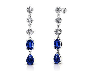 Midnight Multi Shaped Lab-Grown Diamond Gemstone Earrings