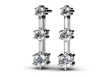 Thin Link Lab-Grown Diamond Drop Earrings