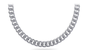 Cuban Link Graduated Lab-Grown Diamond Necklace