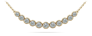 Classic Strand Necklace With Graduated Lab-Grown Diamonds And Chain