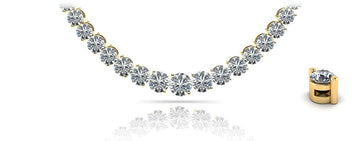 Graduated Lab-Grown Diamond Strand Necklace With Shiny Links