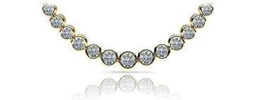 Classic Lab-Grown Diamond Strand Necklace With Shiny Links