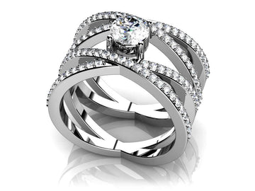 Quad Strand Lab-Grown Diamond Wedding Anniversary Ring