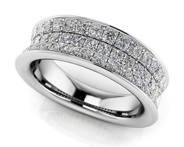 Princess Cut Three Row Anniversary Ring