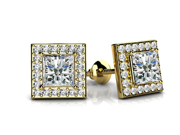 Princess Designer Lab-Grown Diamond Stud Earrings