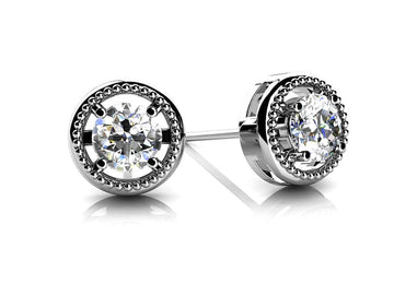 Circle Housed Lab-Grown Diamond Stud Earrings