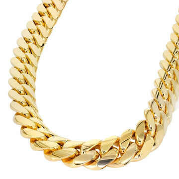 Mens Solid Miami Cuban Chain | 10KT Gold