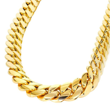 Mens Solid Miami Cuban Chain | 14KT Gold