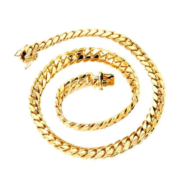 Mens Solid Miami Cuban Chain | 14KT Gold