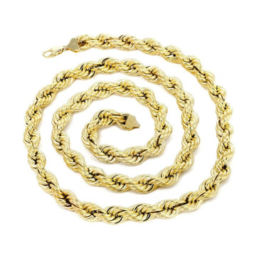 Mens Rope Chain | 14Kt Hollow Yelow Gold