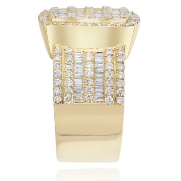 14KT Gold and Diamond Baguette Mens Ring