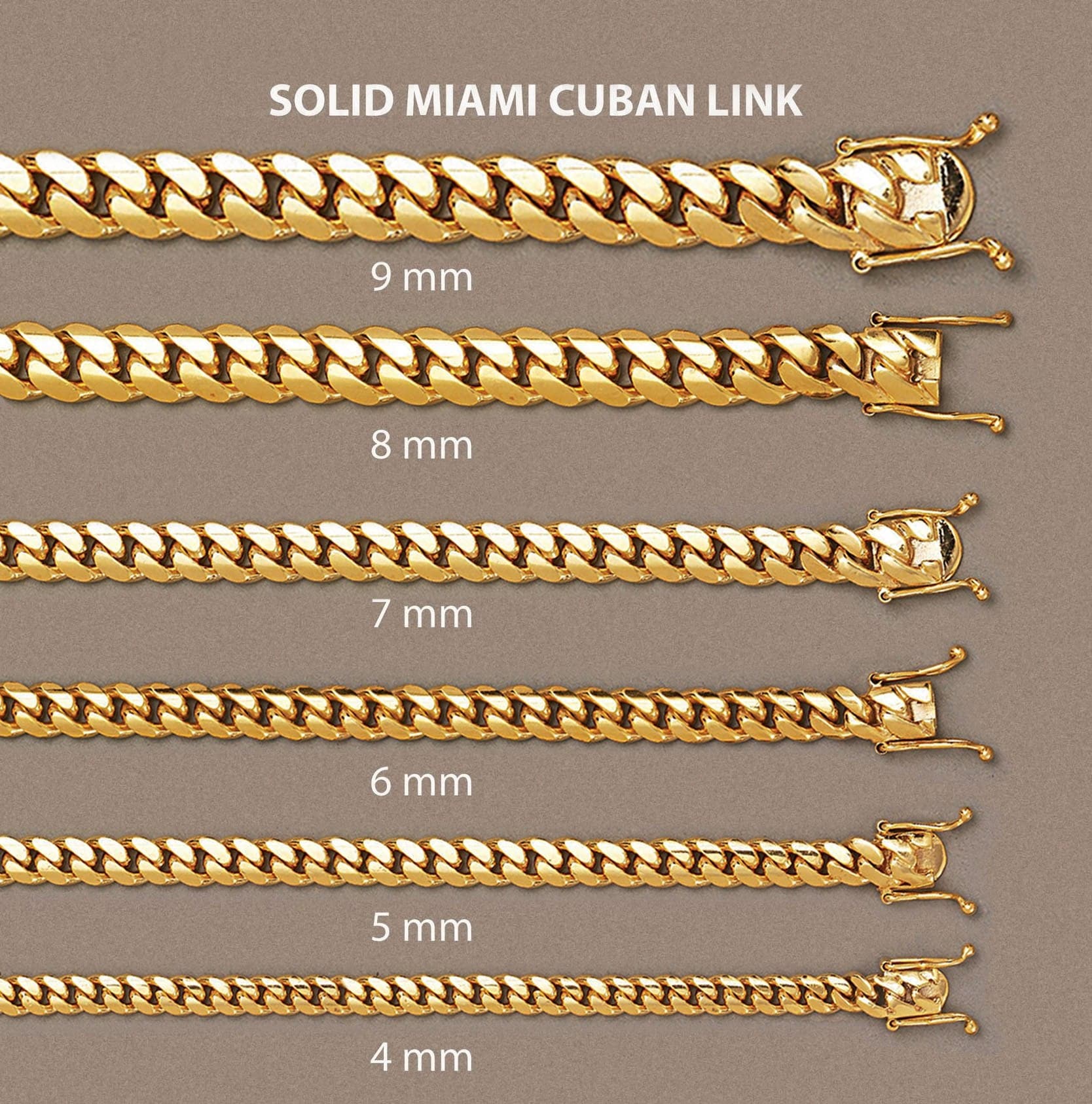 14K Solid Gold 8mm Miami Cuban 26