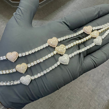 Heart Diamond Tennis Bracelet