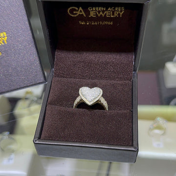 1.5CT Diamond Heart Cuban Ring